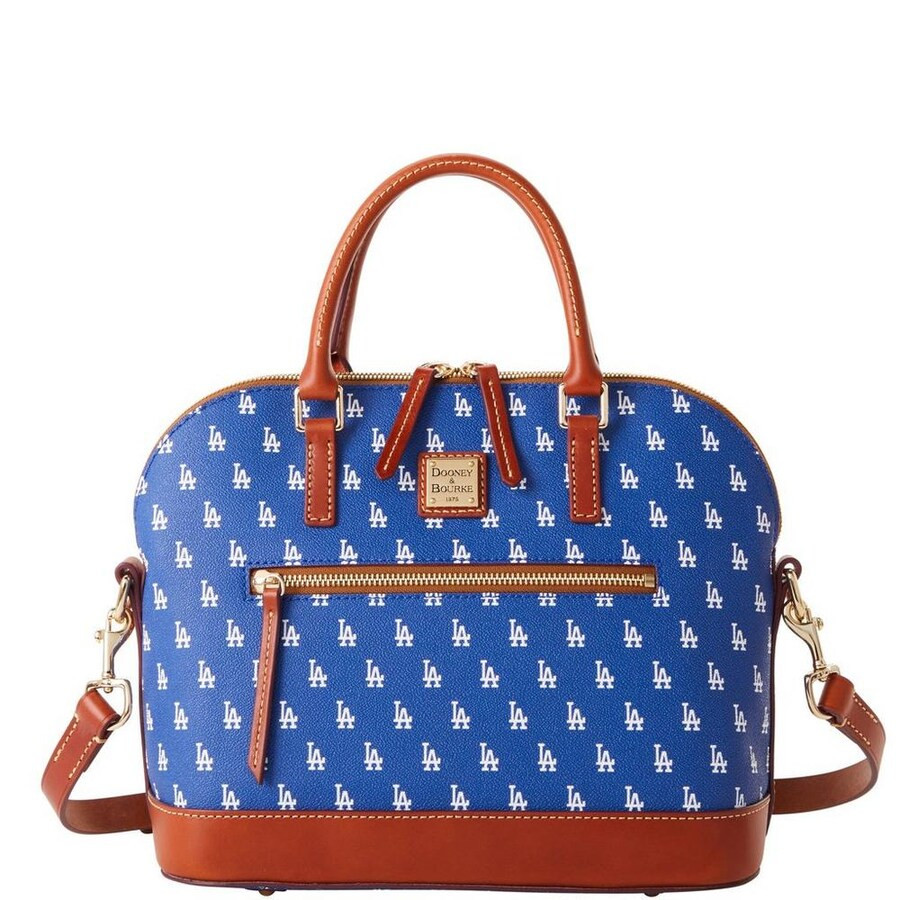 Los Angeles Dodgers Dooney & Bourke Signature Domed Zip Satchel Purse | MLB Shop