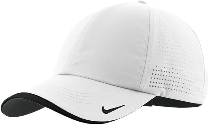 Nike Mens Golf - Dri-fit Swoosh Perforated Cap, White Hat, White | Amazon (US)