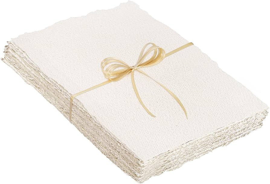 25 Sheets Watercolor Paper 9 x 12 in, 300 GSM, Deckled Edge, Ivory | Amazon (US)