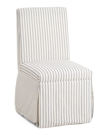 19.5x37 Striped Rolling Caster Wheel Slipcover Dining Chair | Polyester | Marshalls