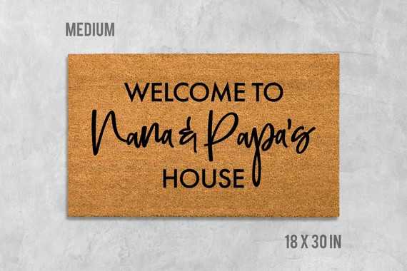 Welcome to Nana and Papas House Doormat, Grandparents Doormat, Birthday Gift, Anniversary Gift, G... | Etsy (US)