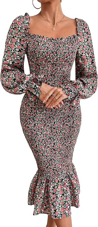PRETTYGARDEN Floral Midi Bodycon Dresses | Amazon (US)