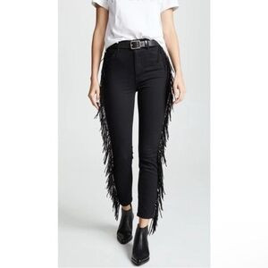 MOTHER 

The Swooner Ankle The Whip Black Fringe Skinny Jeans | Poshmark