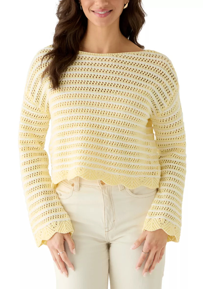 Women's Boat Neck Scalloped Sweater | Belk