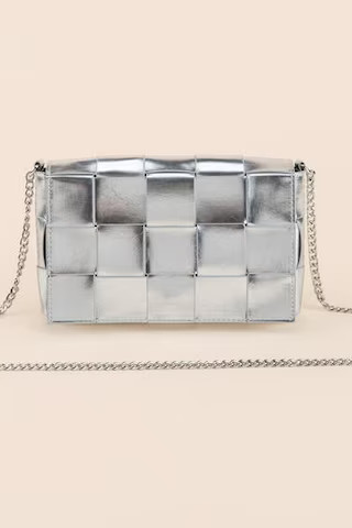 Becca Metallic Woven Crossbody | Francesca's