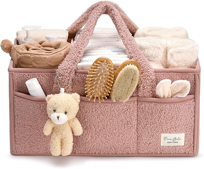 PeraBella Baby Diaper Caddy Organizer with Handle, Boy & Girl Shower Gift Basket, Portable Diaper... | Amazon (US)