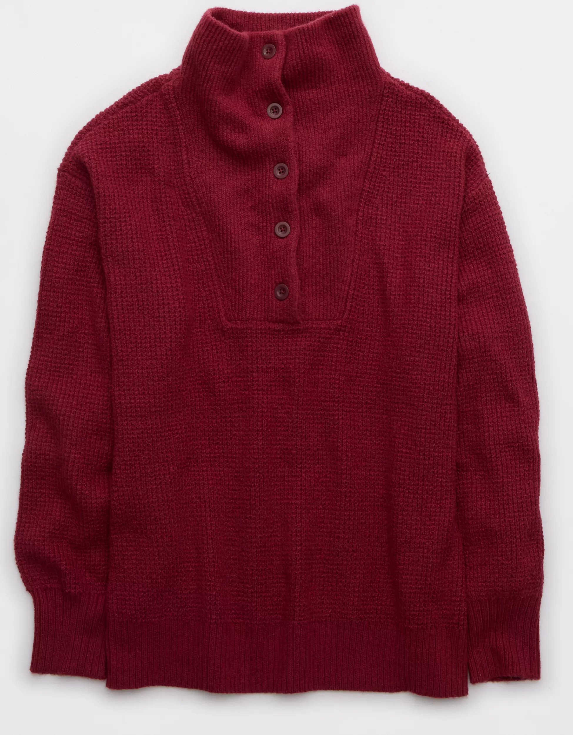 Aerie CozyUp Waffle Button Sweater | Aerie