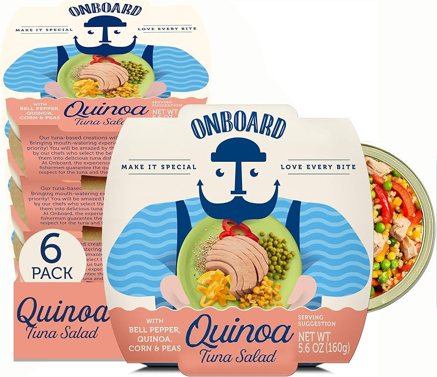 Onboard Ready to Eat Quinoa Tuna Salad - Tuna Snacks with Quinoa, Peppers, Corn & Peas - High-Pro... | Amazon (US)
