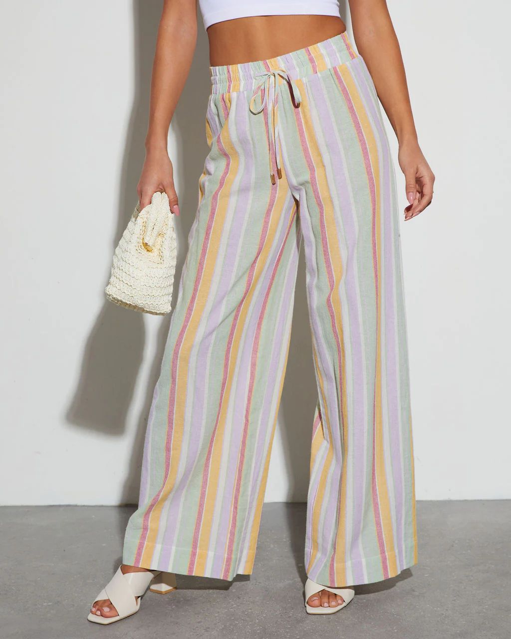 Cali Striped High Rise Trouser | VICI Collection