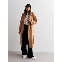 New Look Suedette Belted Trench Coat - Light Brown , Light Brown, Size 14, Women | Very (UK)