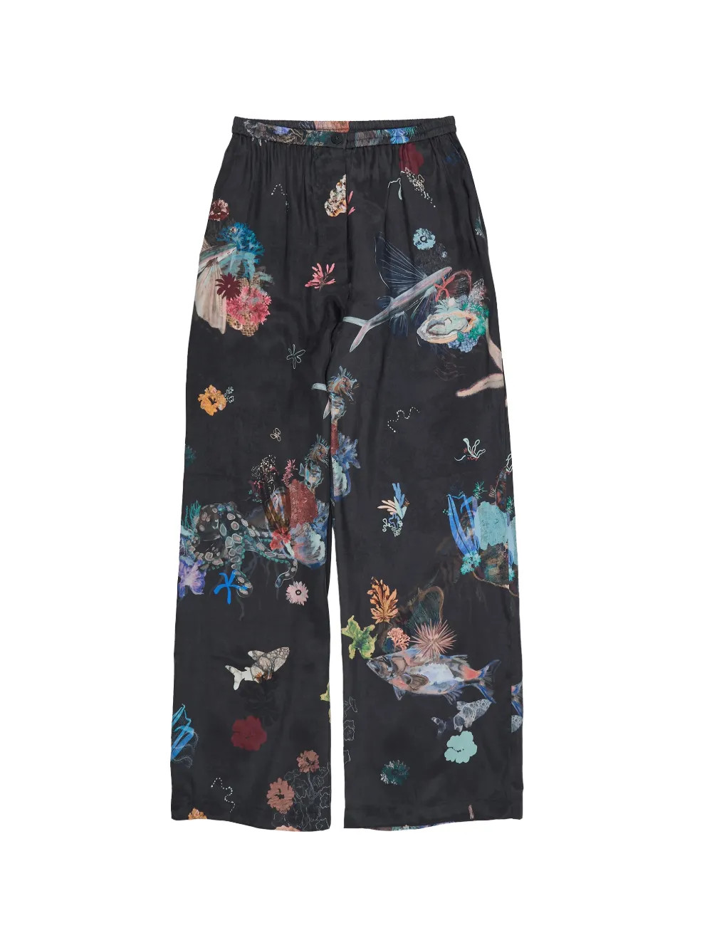 Bimba y Lola Floral Print Trousers | Black | FARFETCH | Farfetch Global