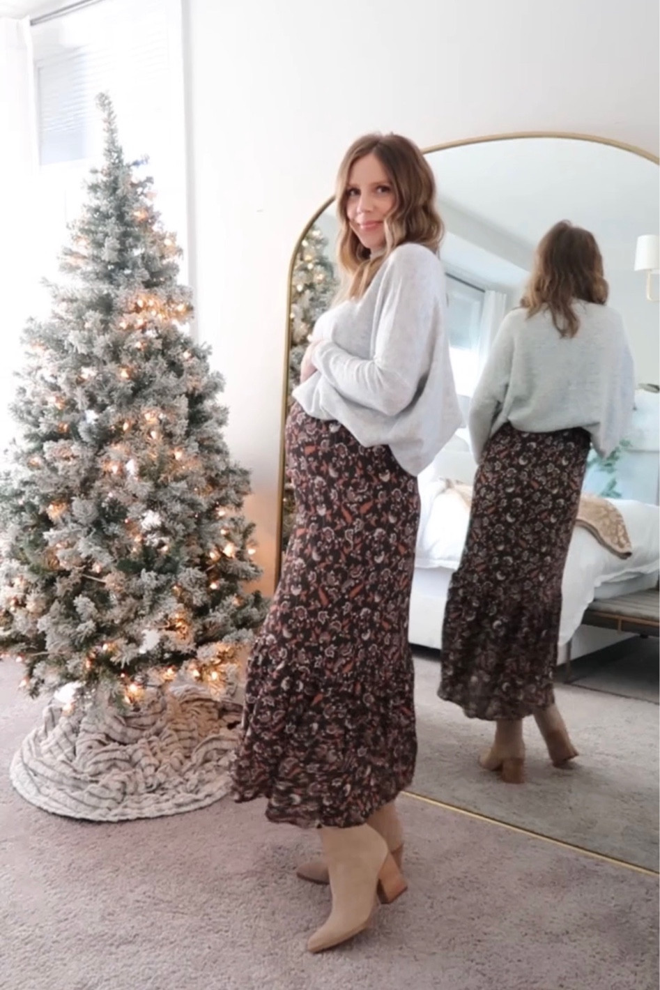 Dressed up outfit with a maxi skirt & sweater 

#LTKbump #LTKHoliday #LTKSeasonal