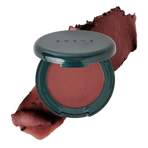 SOSHE Beauty - Blurring Pillow Blush | Featherlight, Cushiony, Cream to Powder Formula | Squalane, Cucumber Seed Extract, Ashwagandha Root | Vegan, Clean, Cruelty-Free (Speakeasy, Dusty Mauve) | Amazon (US)