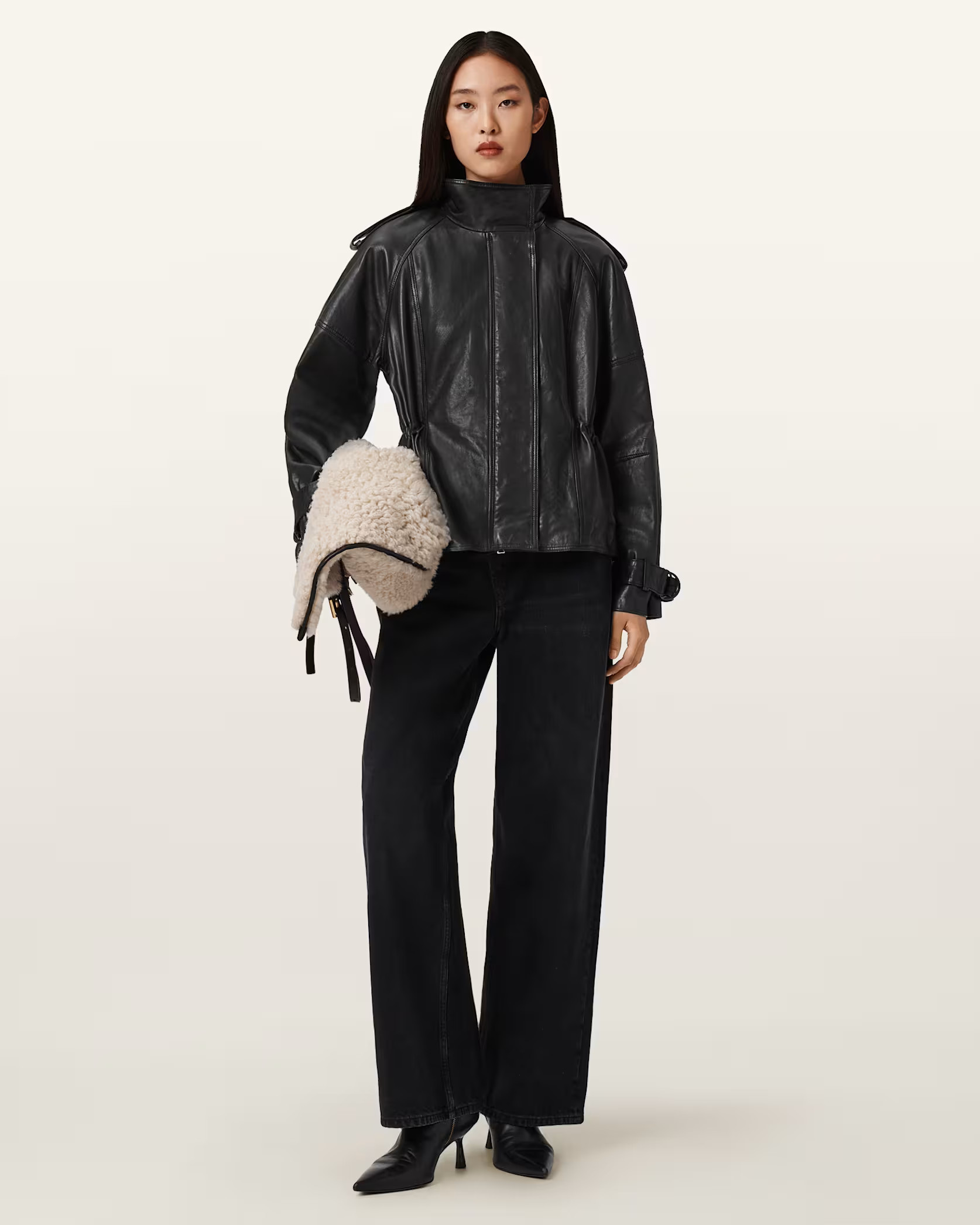 Serne Leather Jacket Black | ALLSAINTS | AllSaints UK