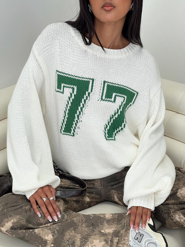 Summer 77 Knit Sweater White / Green | Princess Polly US