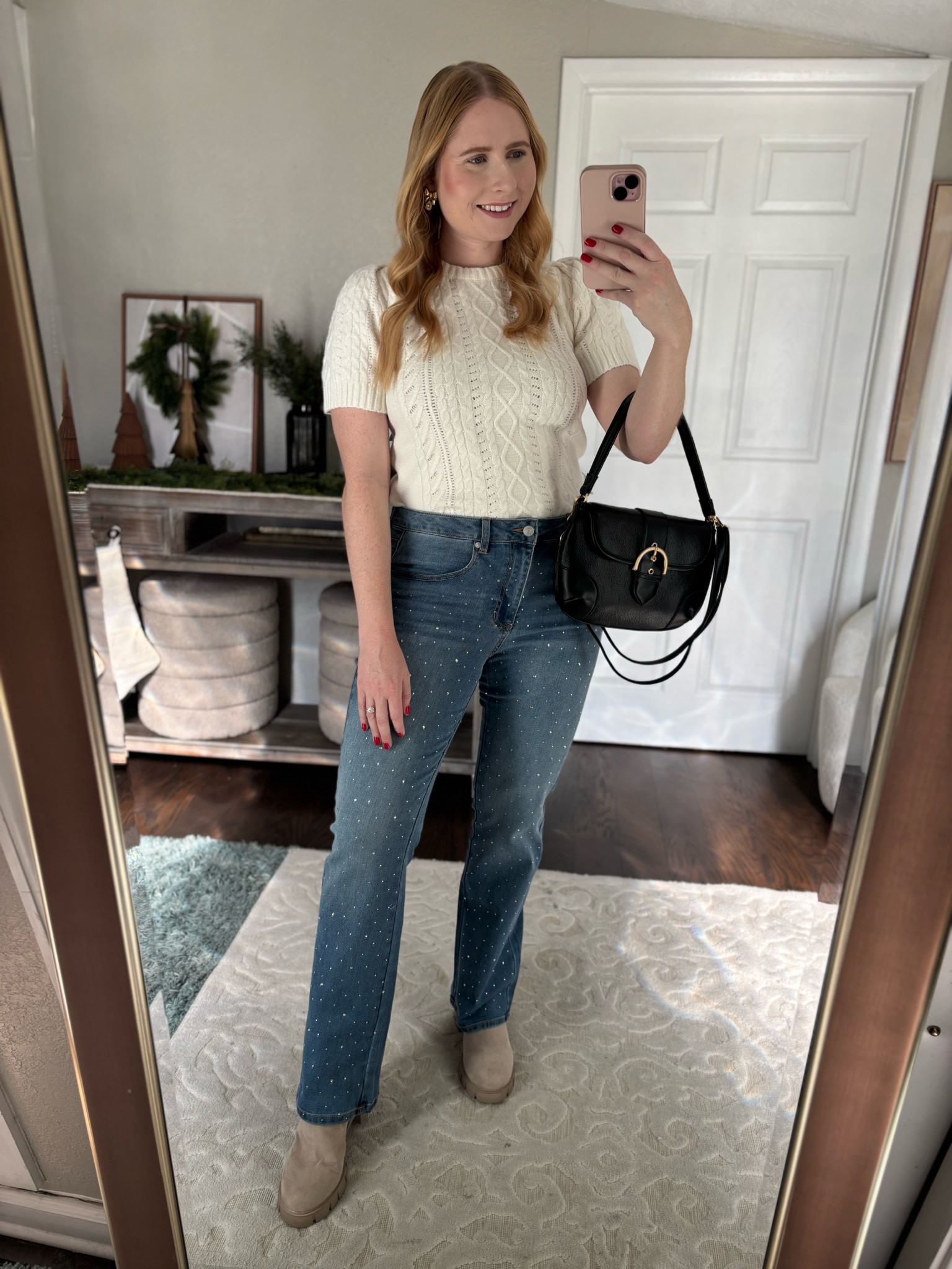 Free Assembly Women's Cable Knit Sweater with Short Puff Sleeves, Size: Small + Madden NYC Bootcut Rhinestone Jeans, 32” Inseam, Size: 12 ✨ Holiday party outfits // holiday gathering outfits // dressy outfits // winter outfits // casual outfits // rhinestone denim jeans // rhinestone jeans


#LTKHoliday #LTKMidsize #LTKSeasonal