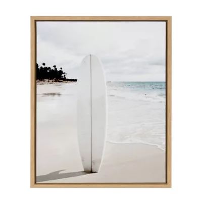 Surfboard Standing 23-Inch x 33-Inch Framed Canvas Wall Art | Bed Bath & Beyond | Bed Bath & Beyond