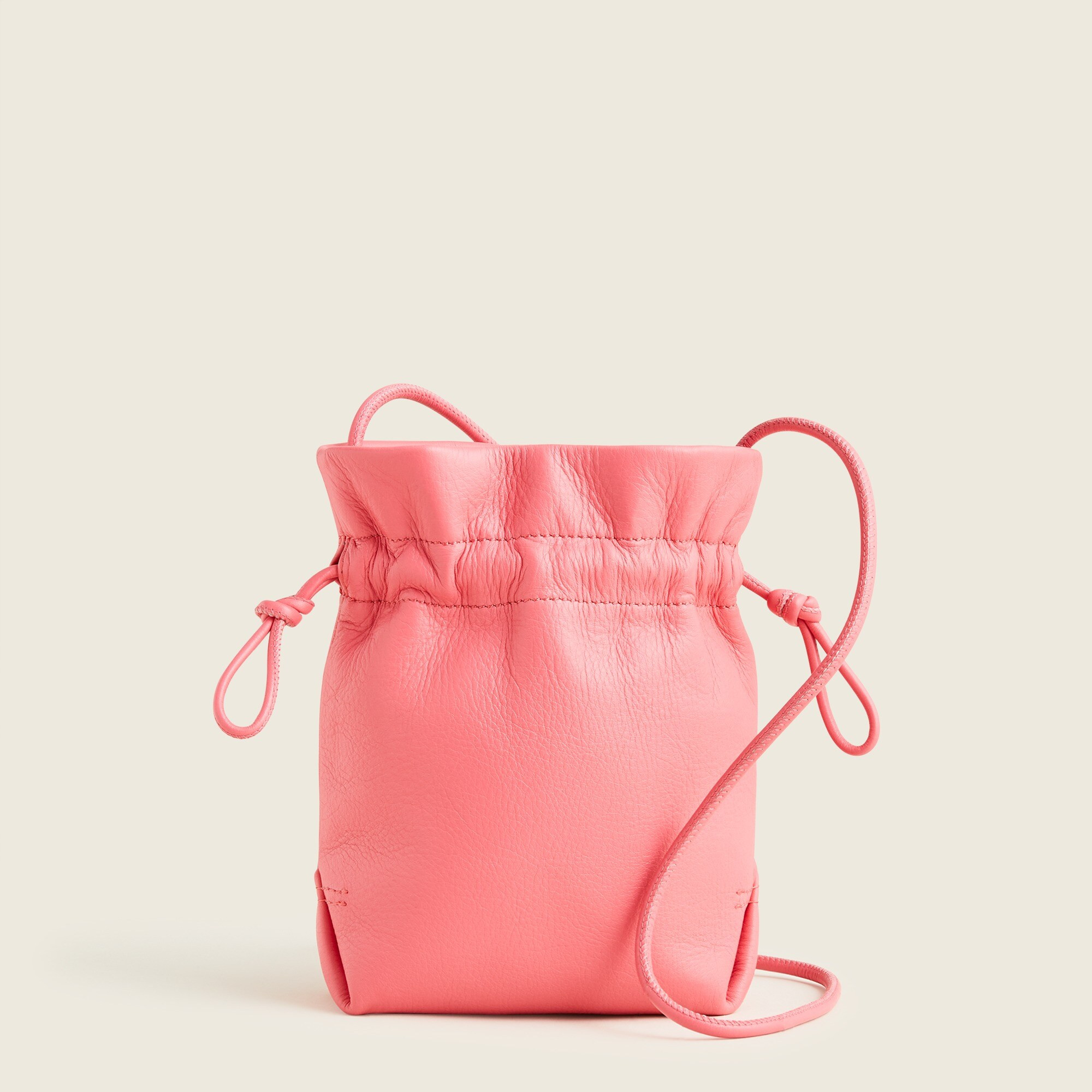 Lisbon drawstring bag in leather | J. Crew US