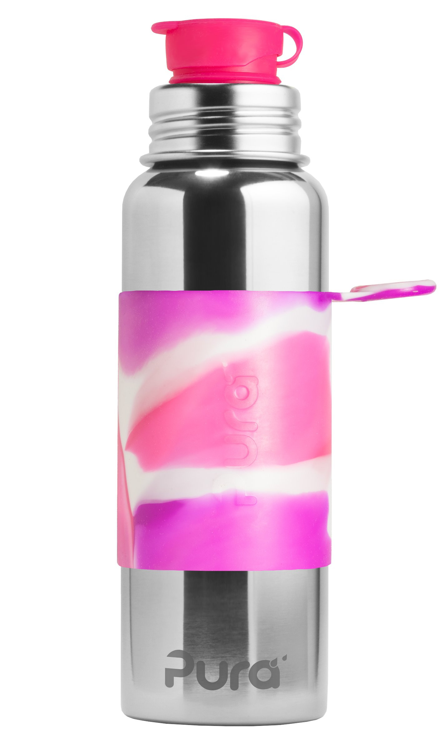 Pura 28 oz / 850 ml Stainless Steel Kids Sport Bottle with Silicone Sport Flip Cap & Sleeve (Plas... | Amazon (US)