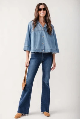 Risen Cropped Cape Jacket | Social Threads