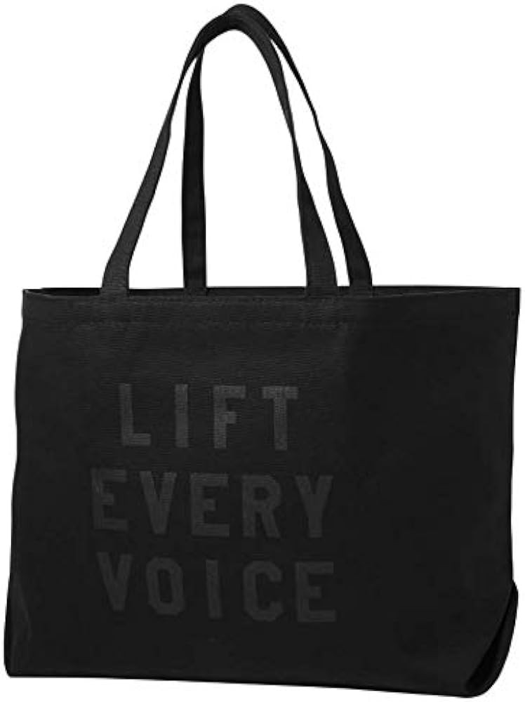 rayo & honey "Lift Every Voice" Quote Black Canvas Tote Bag | Amazon (US)