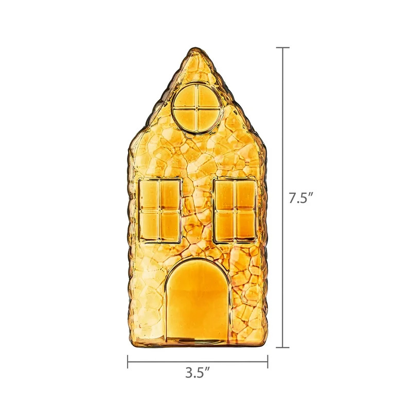 Textured Glass House Christmas Tabletop Decoration, Brown, 7.5", by Holiday Time - Walmart.com | Walmart (US)