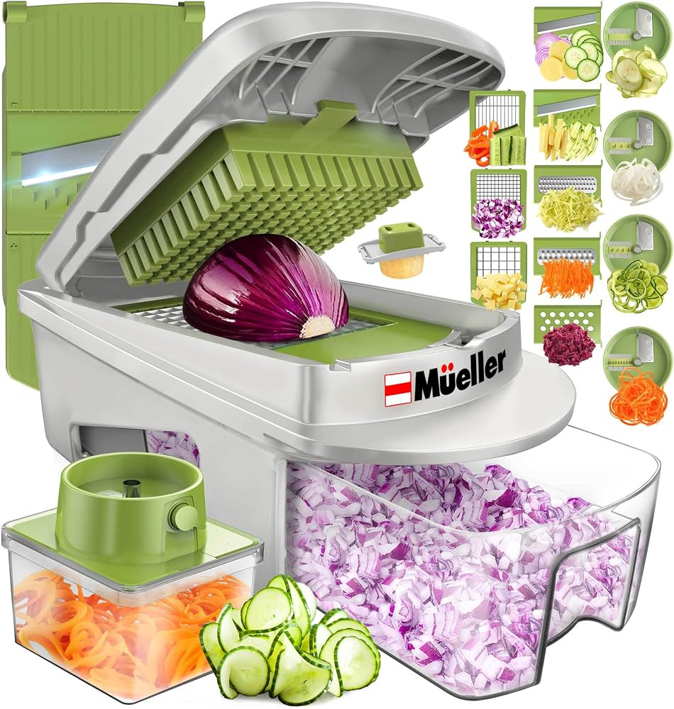 Mueller Pro-Series All-in-One, 12 Blade Mandoline Slicer for Kitchen, Food Chopper, Cucumber Slic... | Amazon (US)