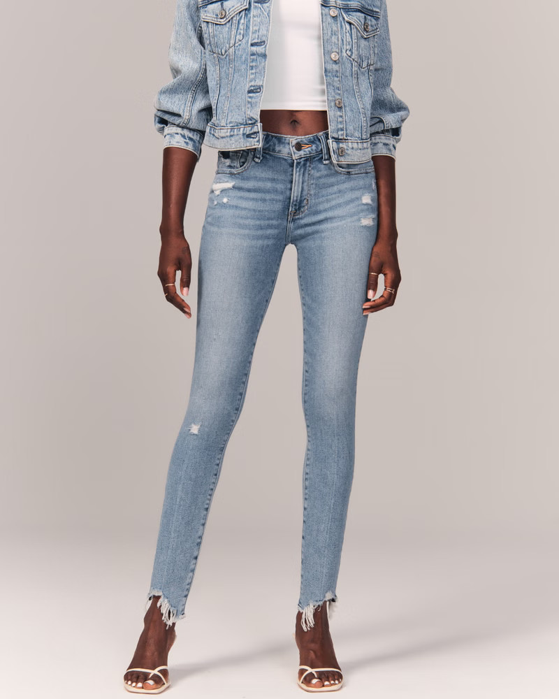 Mid Rise Super Skinny Ankle Jeans | Abercrombie & Fitch (US)