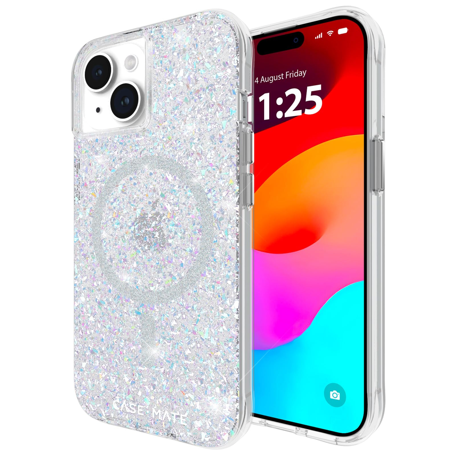 Case-Mate iPhone 15 Case - Twinkle Disco [12ft Drop Protection] [Compatible with MagSafe] Magneti... | Amazon (US)