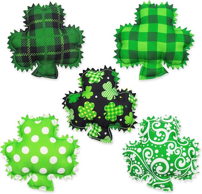 St Patrick’s Day Stuffed Fabric Shamrocks Decoration Saint Paddy's Day Lucky Clover Green Buffa... | Amazon (US)