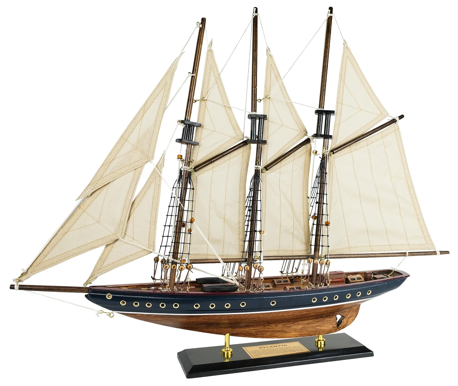 SAILINGSTORY Wooden Sailboat Model Ship Sailboat Decor 24" Schooner Atlantic 1:60 Scale Replica B... | Amazon (US)