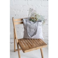 Linen Tote Bag. Natural Zero Waste Shopping Minimalist Eco Reusable Grocery Plain Shoulder Canvas Be | Etsy (US)