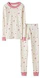 Moon and Back by Hanna Andersson Kids' Toddler 2 Piece Long Sleeve Pajama Set, Medium Pink Star, 2T | Amazon (US)