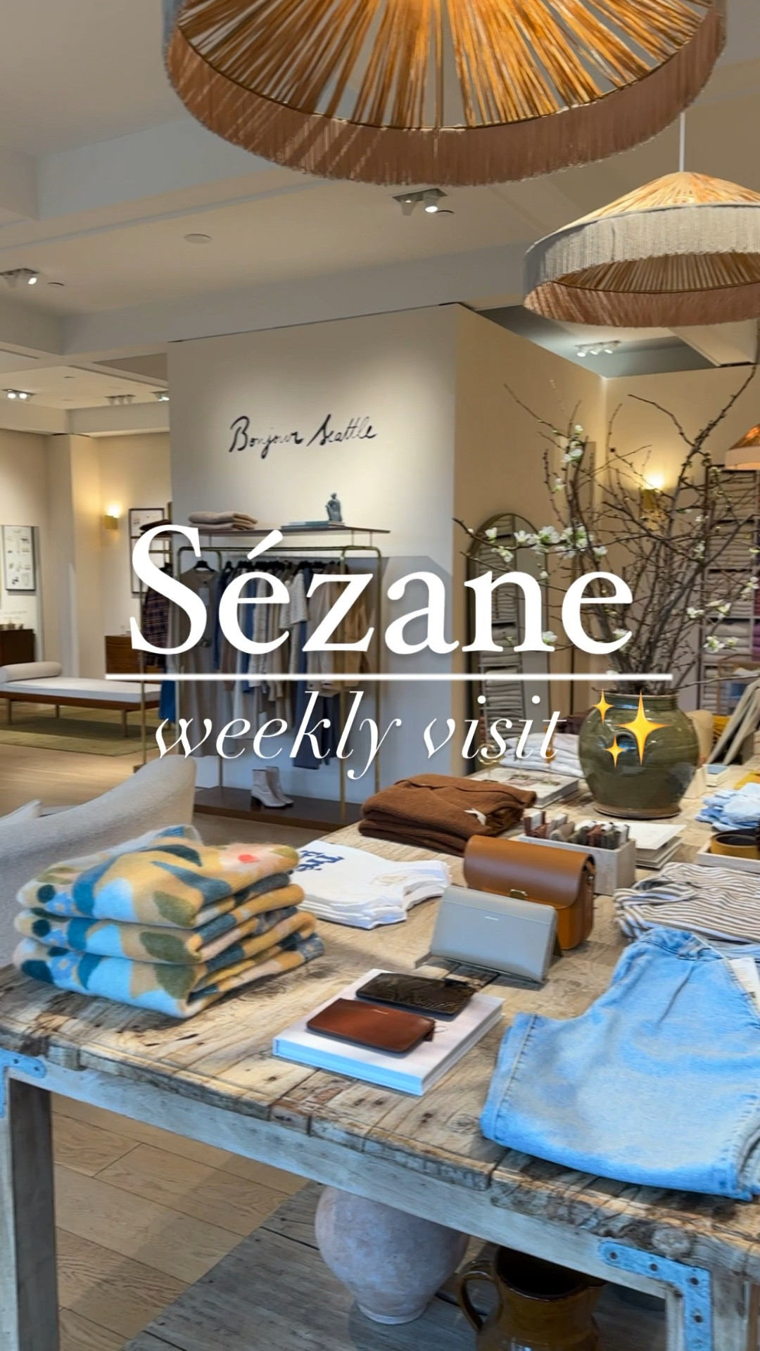 Sézane weekly visit try-on ✨. New items have arrived at the store! 

The jumper is a US exclusive, runs large. I’m wearing XS but XXS would have been a better fit.

Lace blouse is 36/4US, brown trousers are 36/4US, striped shirt is size S, jeans are 29, suede camel jacket is 38/6Us (runs small) 

#sezane 

#LTKSeasonal #LTKU