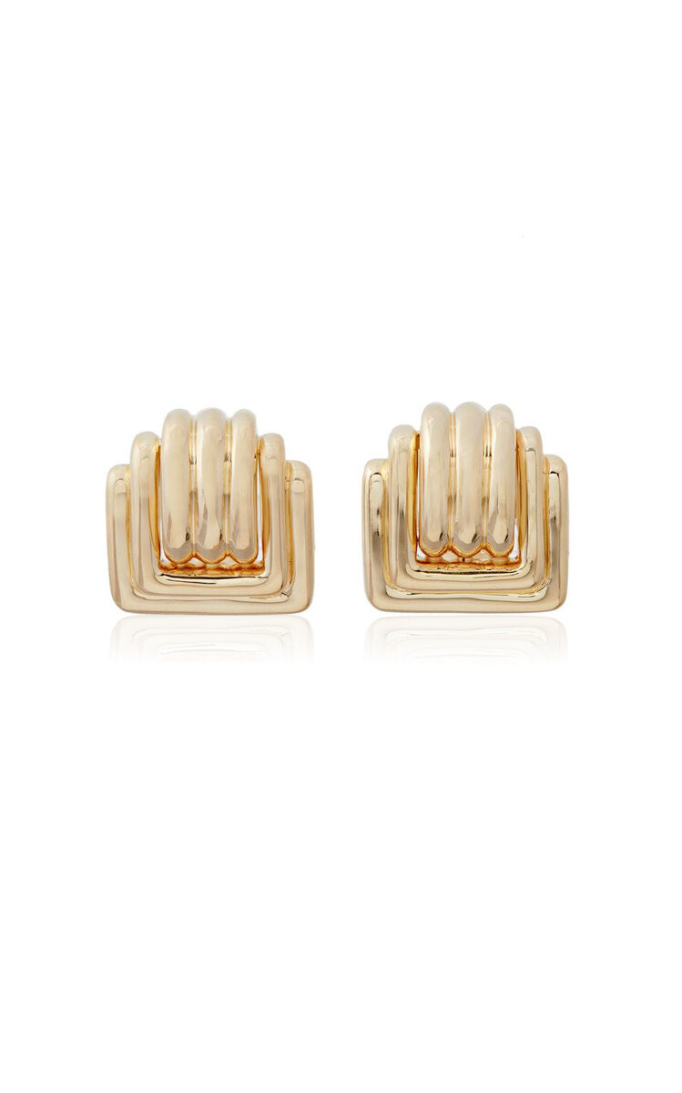 Square 18K Yellow Gold Earrings | Moda Operandi (Global)
