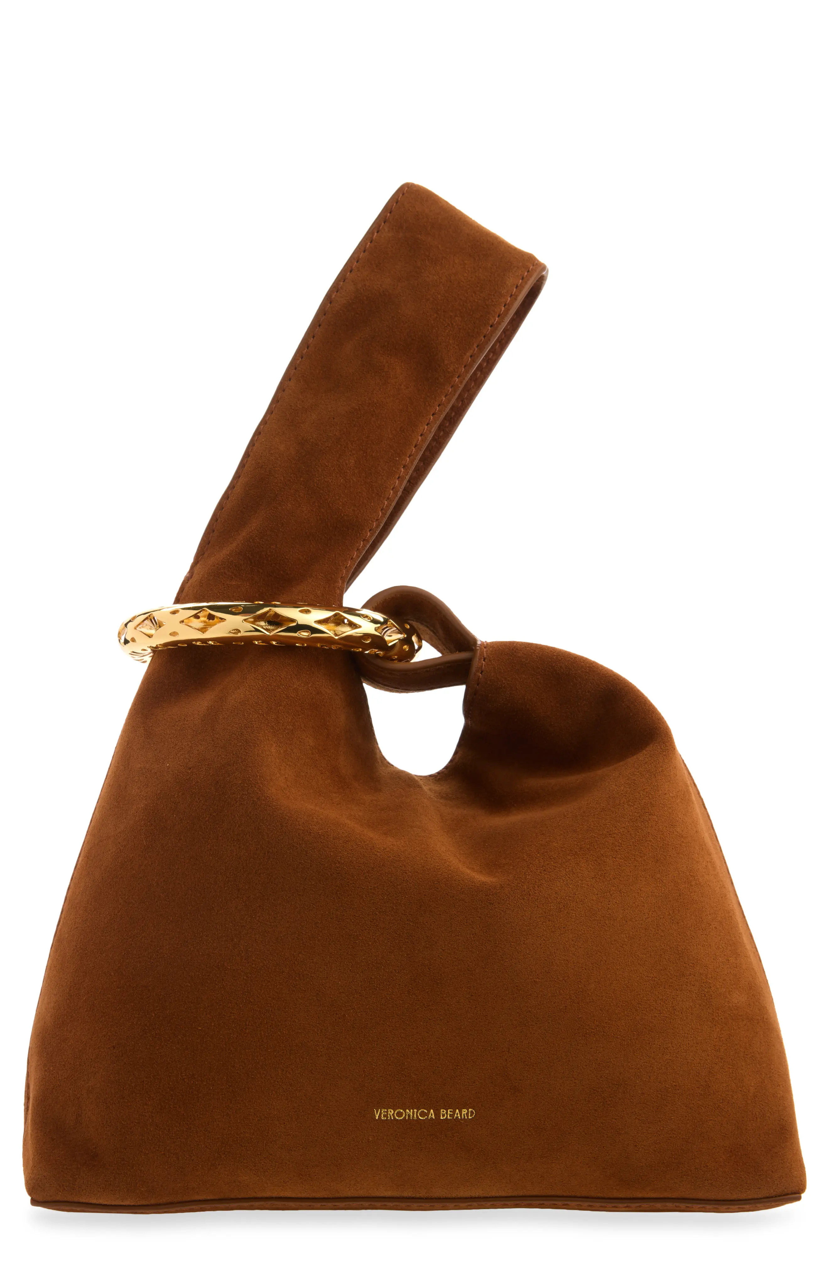 Veronica Beard Swing Suede Top Handle Bag in Tobacco at Nordstrom | Nordstrom