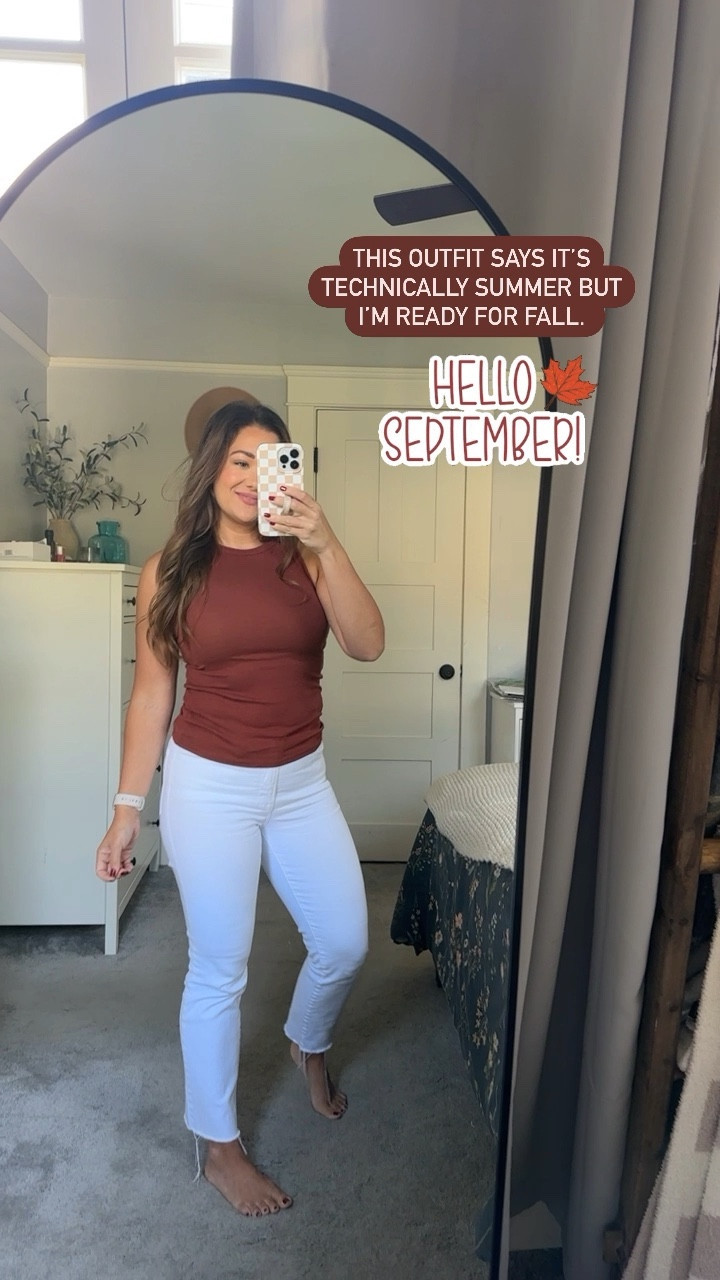 UNIFORM. My absolute favorite white jeans and my go to tank. The perfect summer to fall transitional outfit. 

#LTKSale #LTKcurves #LTKSeasonal
