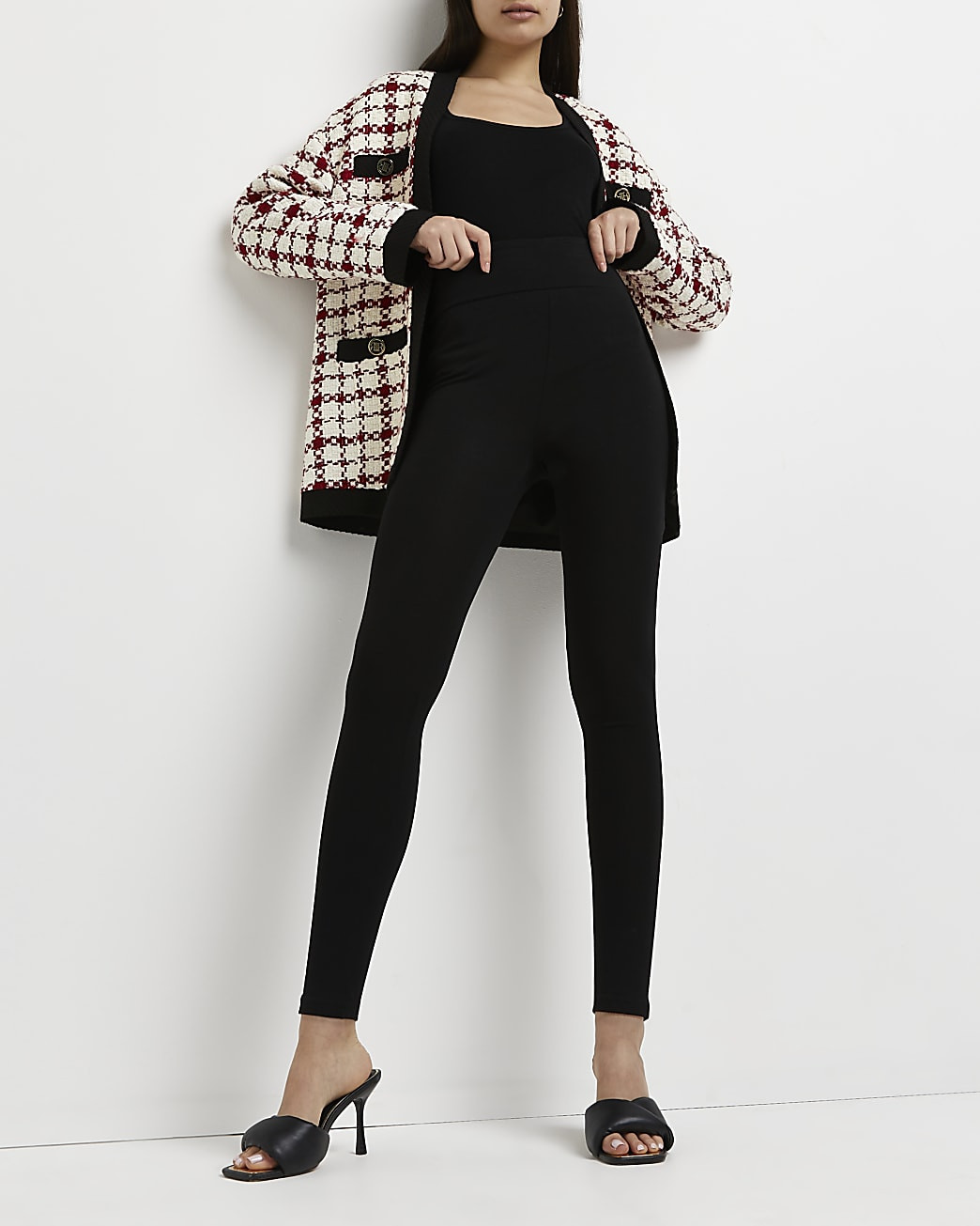 Black high waisted leggings | River Island (UK & IE)