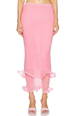 SIMKHAI Kelso Skirt in Candy Pink | FWRD | FWRD 