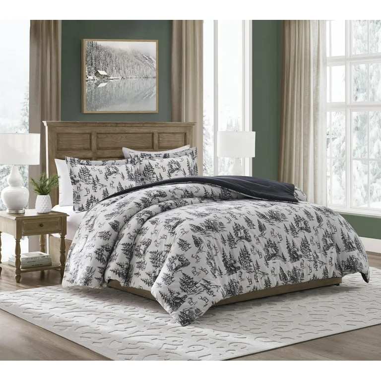 My Texas House Juego de Edredón de Franela de Algodón Marfil/negro de 3 Piezas Norwich Forest, ... | Walmart (US)