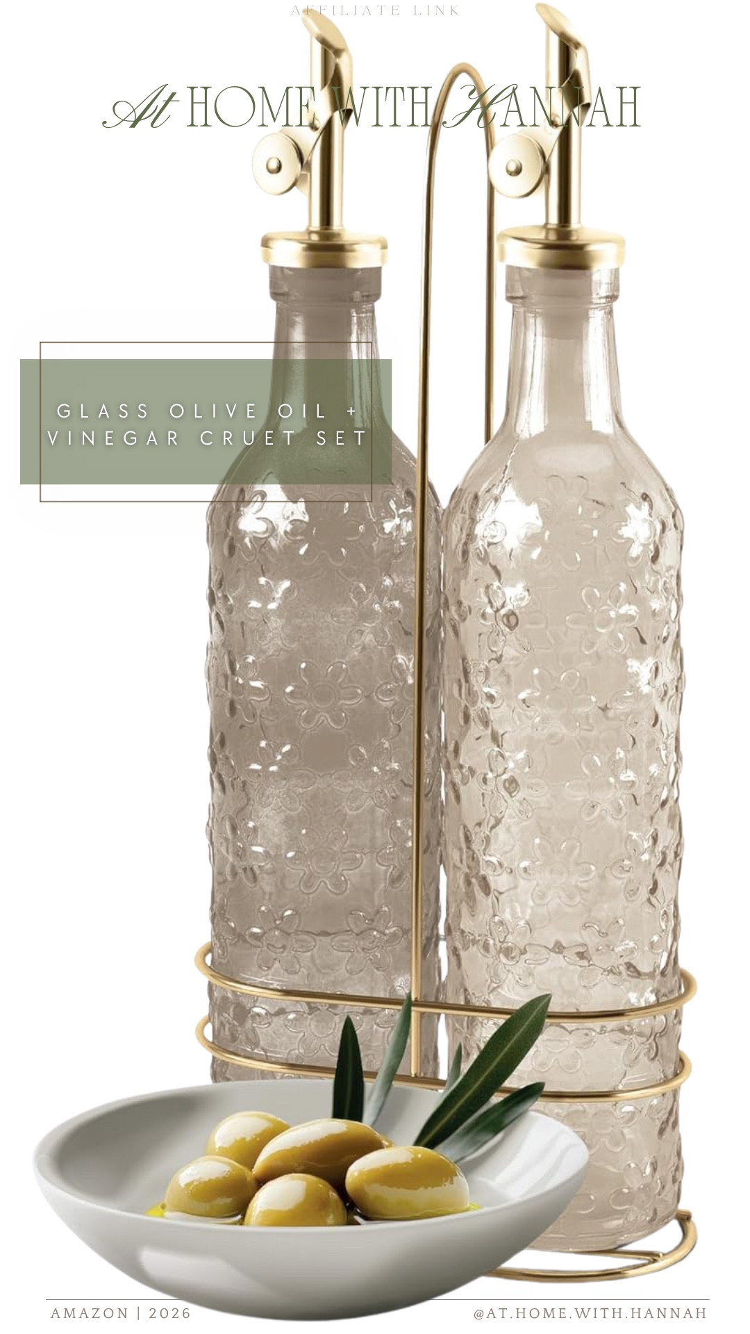 glass olive oil bottles • countertop kitchen find • hosting essential

This is one of those kitchen pieces that makes your counter look prettier without just being decorative. The floral glass detail and gold stand make olive oil and vinegar feel styled enough to leave out, but still practical for salads, bread dipping, cooking, and hosting. Such a good little upgrade if you love pretty kitchen finds that actually get used.

If you’re shopping for:
• glass olive oil dispenser
• oil and vinegar bottle set
• pretty kitchen counter finds
• hosting essentials
• salad dressing bottles
• kitchen gift ideas
• Amazon kitchen finds
• countertop kitchen decor

This set is linked here if you like useful kitchen pieces that look pretty sitting out 🤍



•
•
glass olive oil dispenser • oil and vinegar bottle set • floral glass bottles • pretty kitchen counter finds • hosting essentials • salad dressing bottles • Amazon kitchen finds • countertop kitchen decor • kitchen gift ideas

#AmazonKitchenFinds #PrettyKitchenFinds #HostingEssentials #KitchenDecor #GiftIdeasForHer
#ltkhome #ltkfinds #ltkkitchen

#LTKHome #LTKMothersDay
