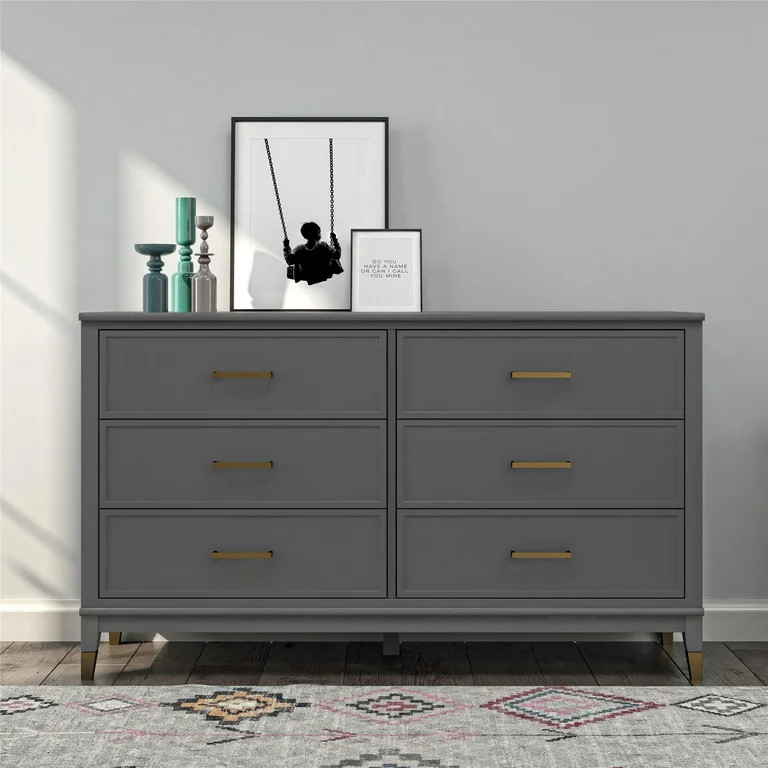 CosmoLiving by Cosmopolitan Westerleigh 6-Drawer Dresser, Graphite Gray | Walmart (US)