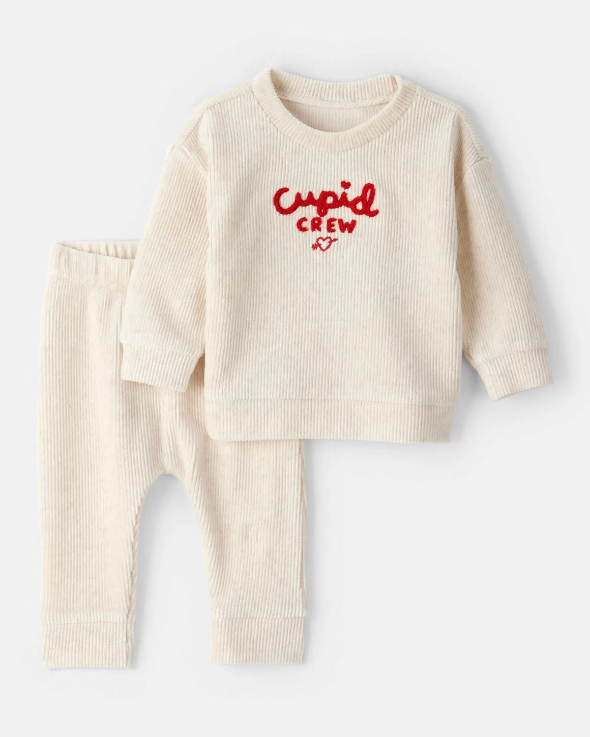 Baby Valentine's Day Cupid Crew 2-Piece Long-Sleeve Tee & Pant Set - Ivory | Carter's | Carter's Inc