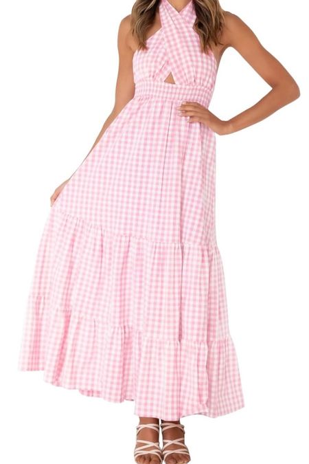 The cutest spring and summer dress on Amazon!! Gingham print dress for the beach on Amazon!! Spring dresses!! 