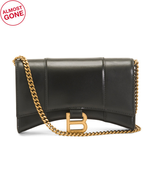 Made In Italy Leather Hourglass Wallet On Chain | TJ Maxx