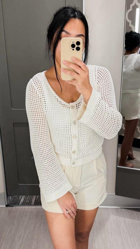 White or Black? Something about monochromatic looks that I love! This is also the perfect spring cardigan - open knit so you don’t get too hot 🥵 Wearing size SM in cardigan! Paired it with a tank top underneath and these high-rise tailored shorts - size 6 TTS! Entire outfit from A New Day at Target 🎯 

Target Finds, Target Fashion, Target Shopping, New Finds, Spring Style, Open Knit Cardigan, Monochromatic, Spring Cardigan, Moms Style, Trends

#LTKfindsunder100 #LTKfindsunder50 #LTKstyletip