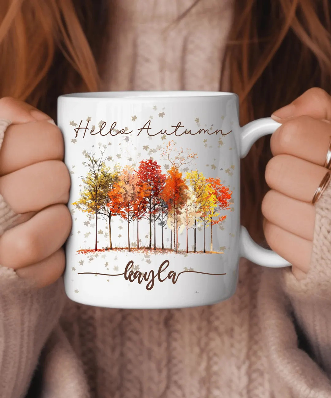 Custom Fall Tree Mug, Autumn Decor, Loves Fall Coffee Mug, Funny Coffee Mug, Autumn Fall Mug, Pum... | Etsy (US)