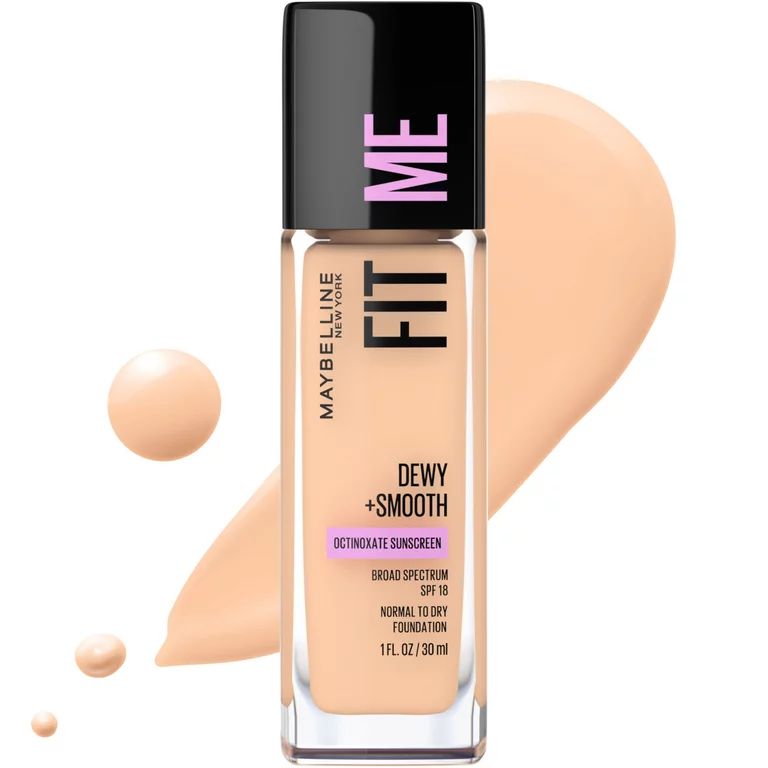 Maybelline Fit Me Dewy and Smooth Liquid Foundation, SPF 18, 120 Classic Ivory, 1 fl oz | Walmart (US)