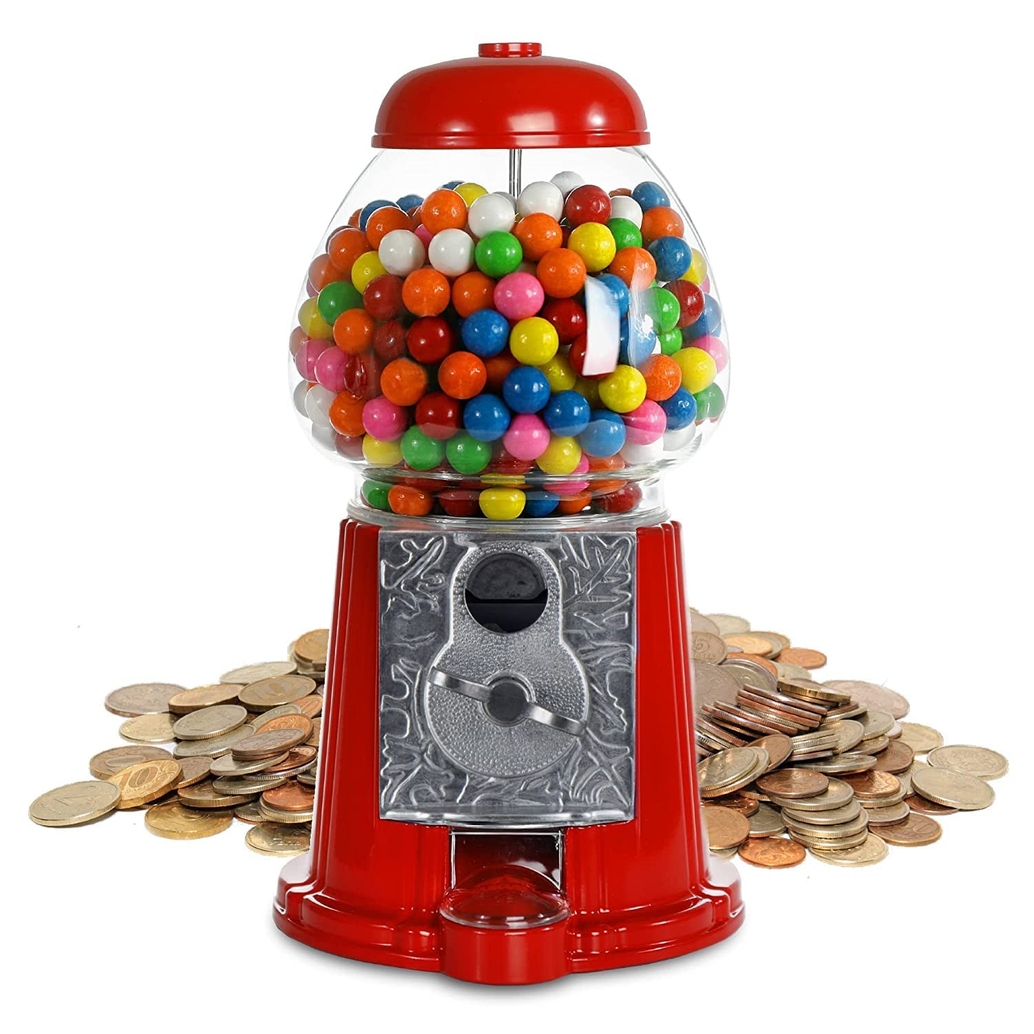 Gumball Machine for Kids 12" - Heavy Duty Metal with Glass - Christmas Antique Style Bubble Gum M... | Amazon (US)
