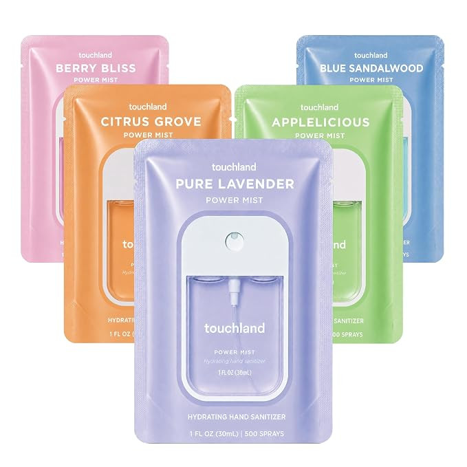 Touchland Top 5 Hydrating Hand Sanitizer Spray Set Travel Size | TSA ready Power Mist with skinca... | Amazon (US)